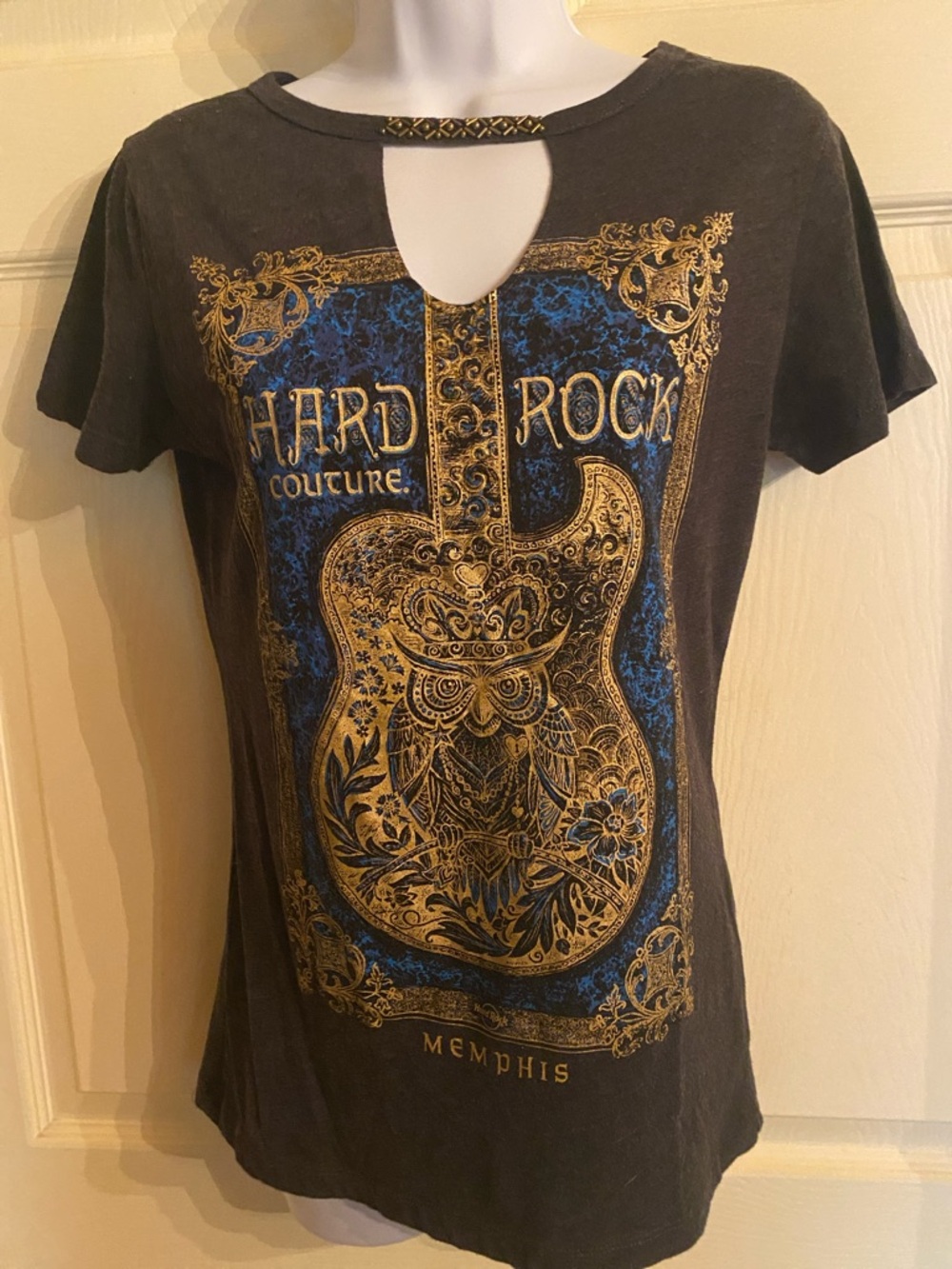 Hard Rock Cafe Memphis Graphic Tee - Black & Blue & Gold